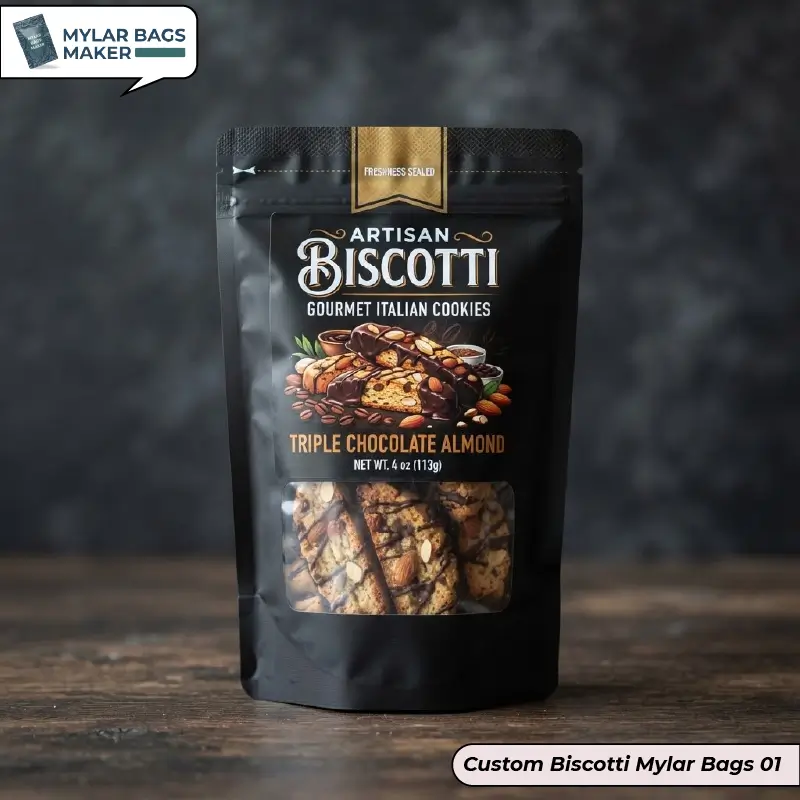 Custom Biscotti Mylar Bags Canada